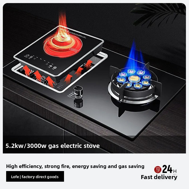 Double Burner Built-in Gas Stove With Electronic Ignition Energy Efficient Natural Gas Stove For Use