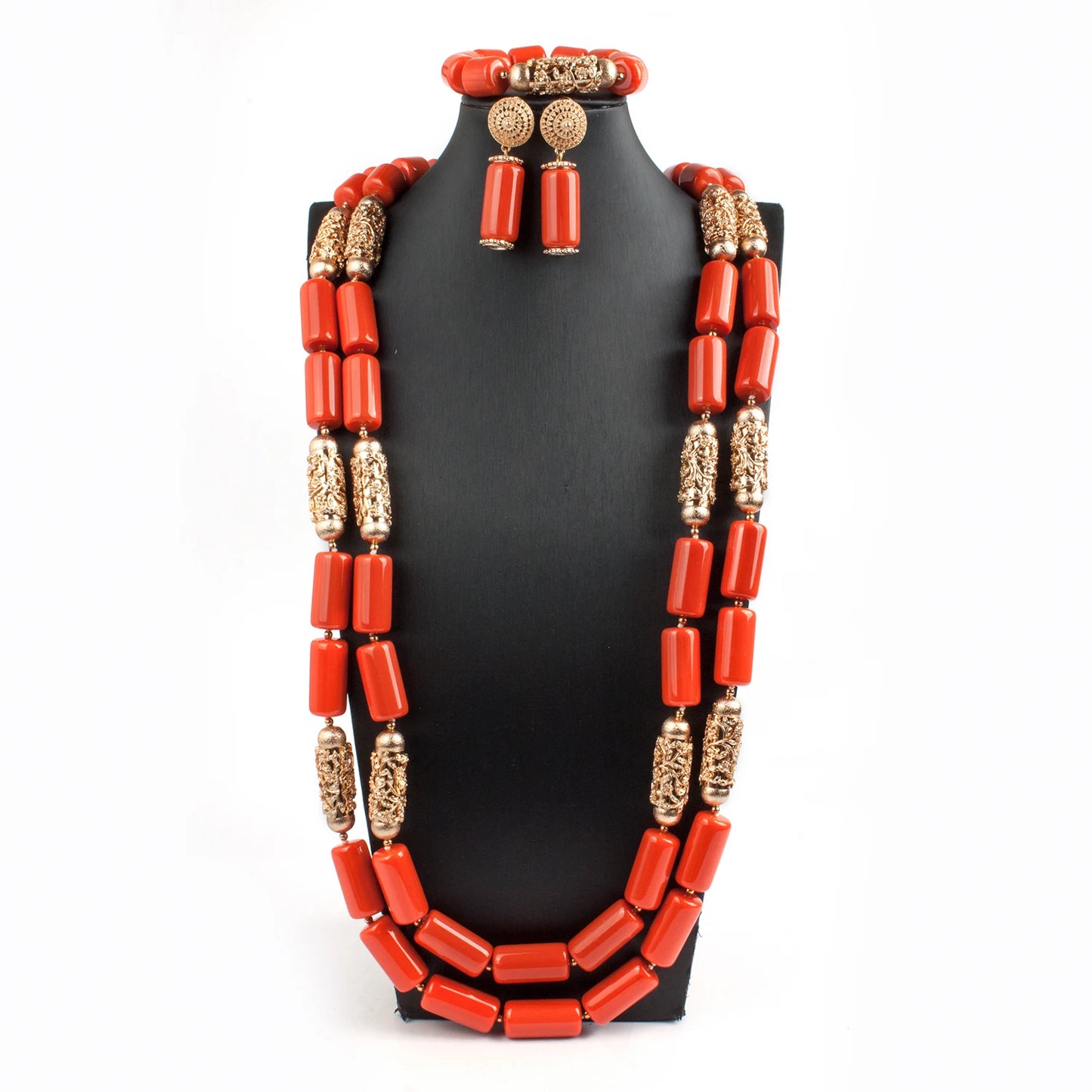 Big Real Coral Bead Traditional Nigerian Wedding African Coral Beads Jewelry Set Women Party Anniversary Gift Jewelry CNR885