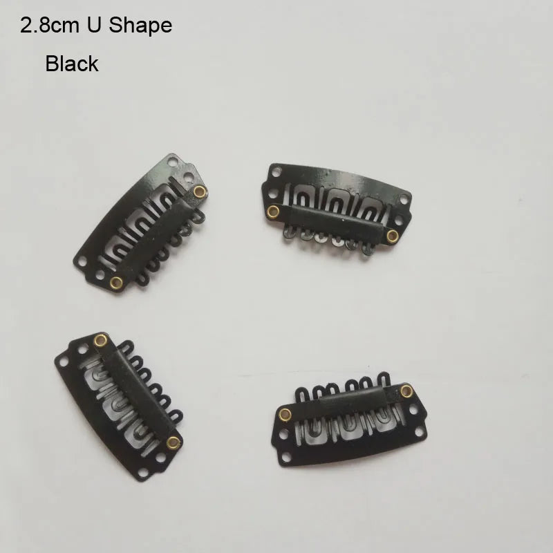 30pcs 2.3cm-3.6cm Hair Extension Clips Wig Clips For Human Hair Bangs Snap Hair Clips For Extensions Metal Comb For Closure