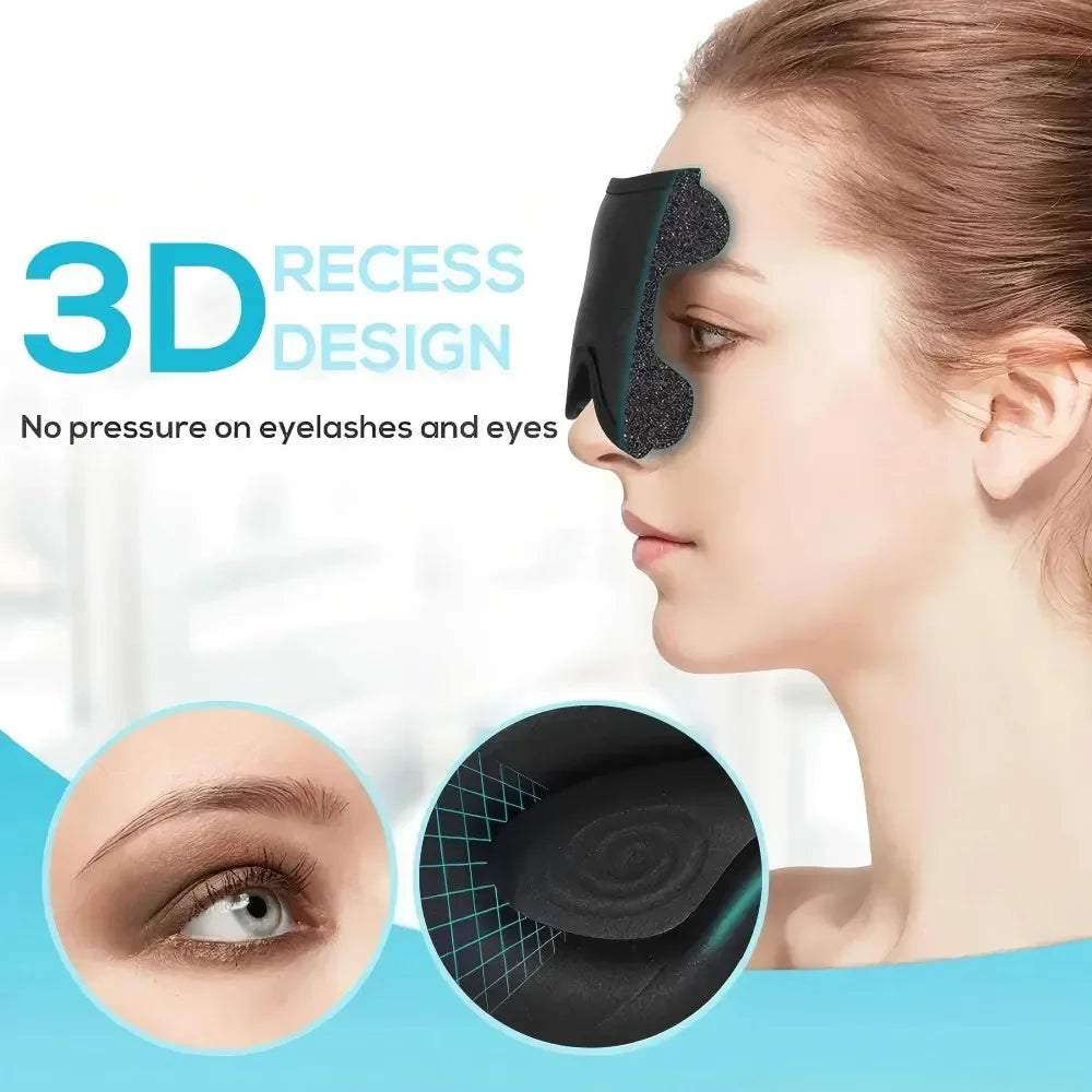 1-piece 3D stereoscopic eye mask with shading and sleep design, breathable and soft fabric, adjustable straps