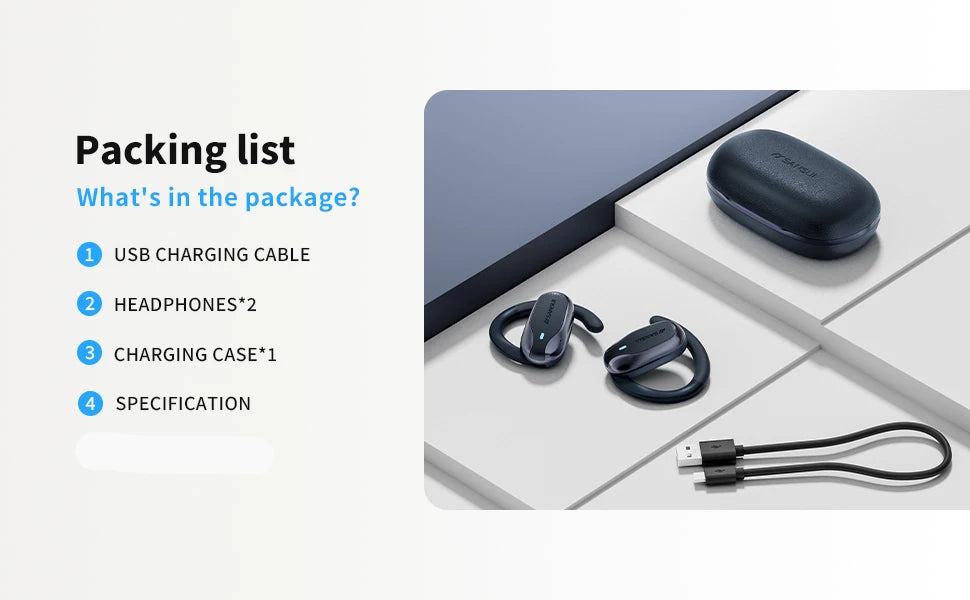 Sansui W65 Air Conduction Bluetooth 5.4 Earphones ENC Noise Canceling Bluetooth Headphone on Ear OWS Wireless Headsets with APP