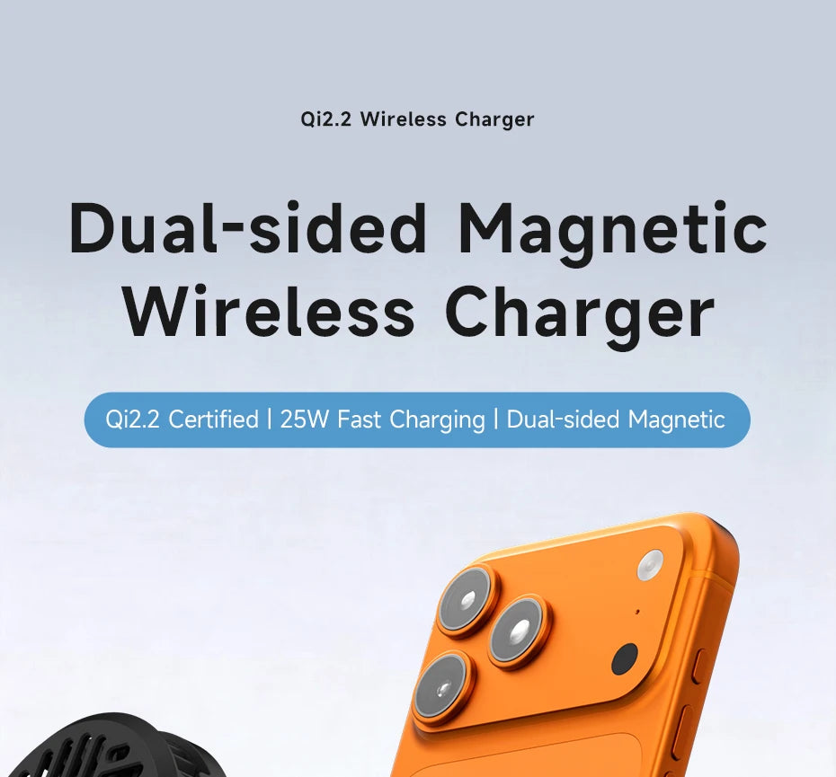 Hagibis Qi2.2 Dual-sided Magnetic Wireless Charger 15W 25W Magnetic Fast Charging Pad for MagSafe iPhone 17/16/15 Pro Airpods