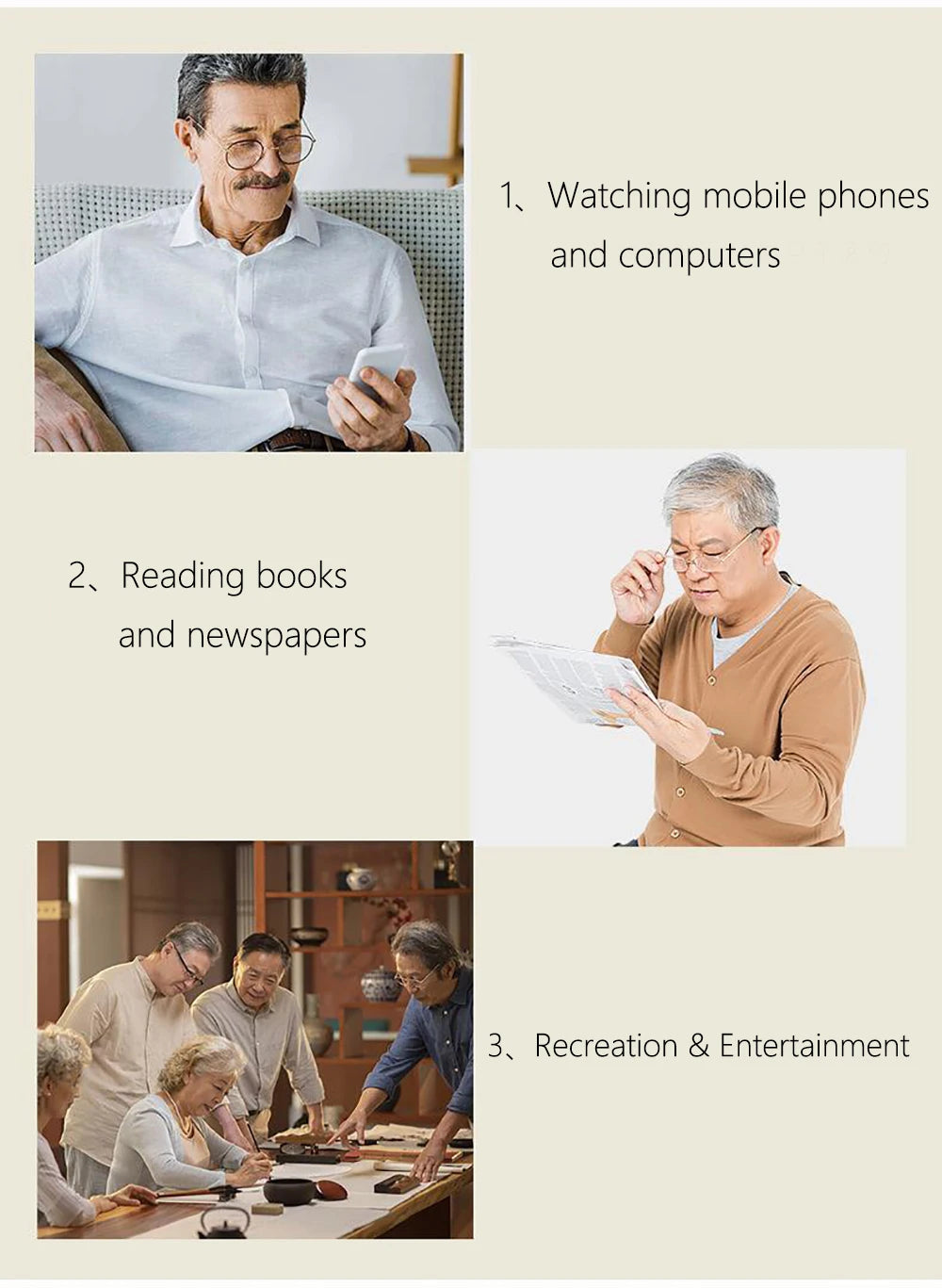 Intelligent Zoom Frameless Reading Glasses Fashion Presbyopia Glasses Hyperopia Glasses Unisex Anti-reflective Computer Eyeglass