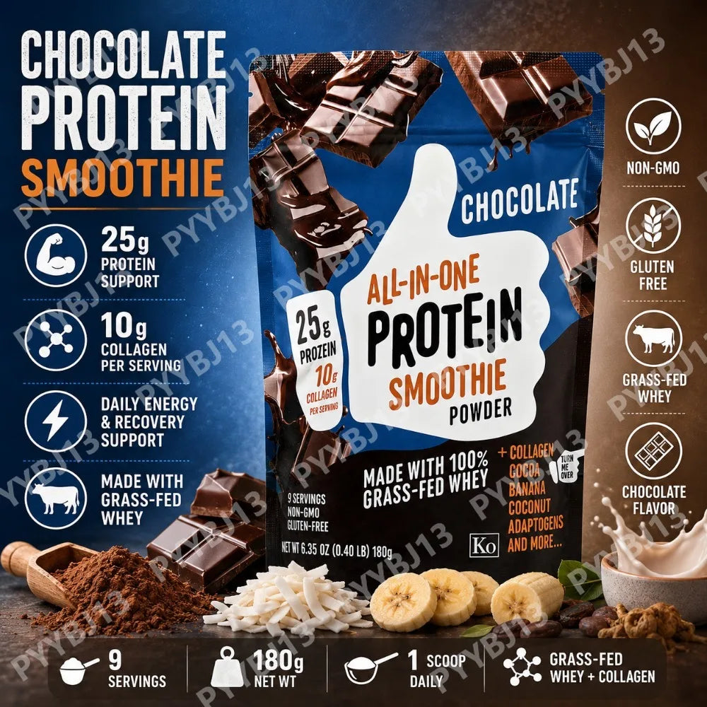 All-in-One Protein Powder Cookies Cream Protein Supplement Powder 25g Protein 10g Collagen Grass-Fed Whey For Men & Women 180g