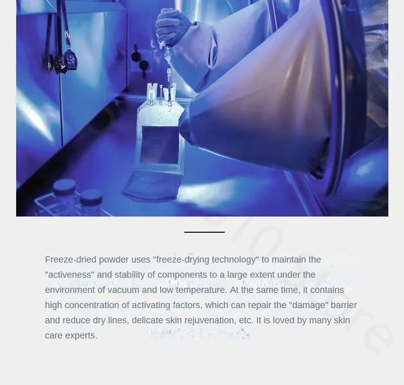 Blue Copper Peptide Repair Lyophilized Powder Box Freeze-dried Firming Essence Anti Aging Shrinks Pores Face Serum Skin Care Set