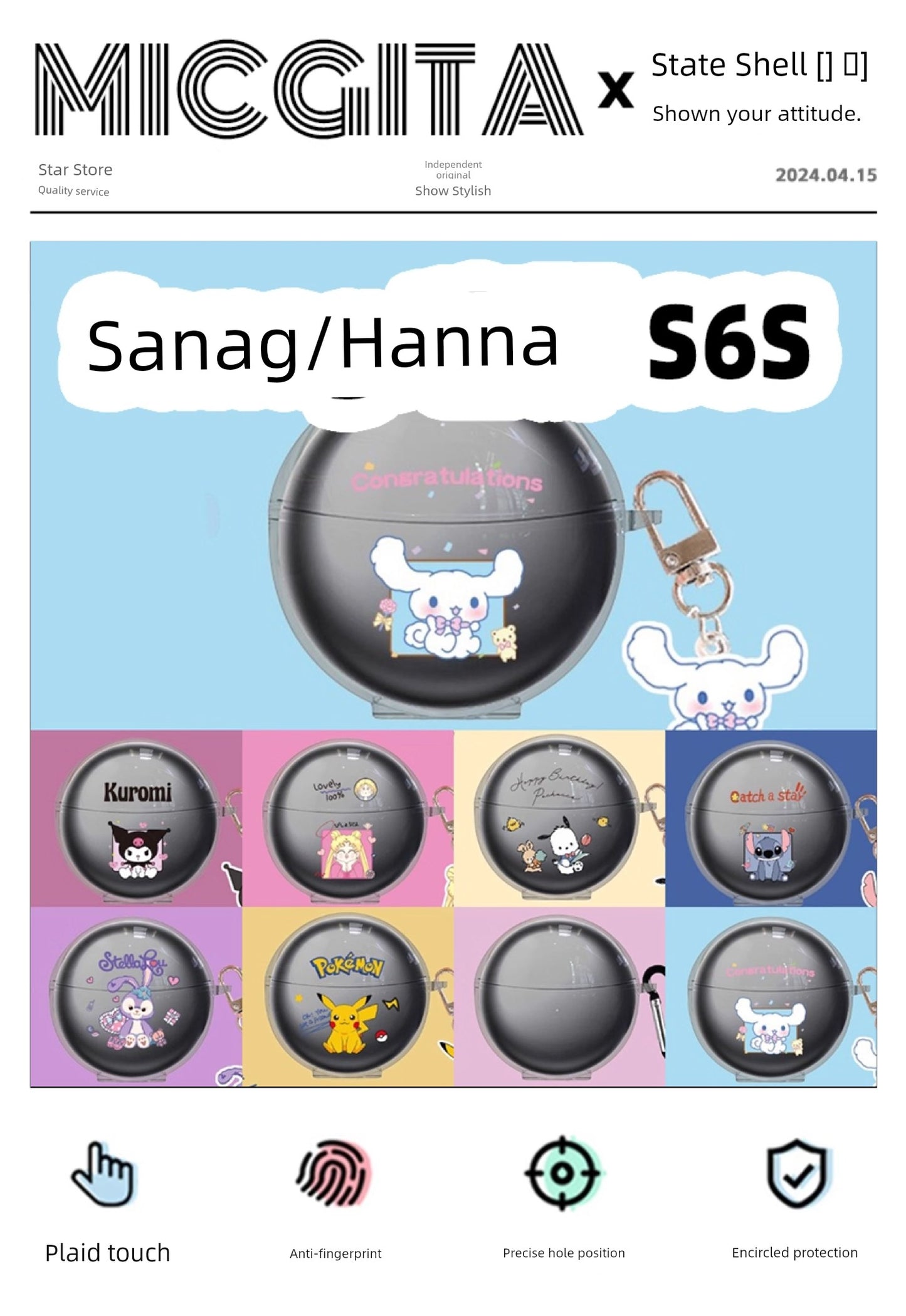 S6s Ultra Protective Case for Sanag Serena Small Nebula S6s Bluetooth Headphone Case New Arrival S6spro Transparent Silicone Earphone Case Pro Drop-Resistant Soft Case Cartoon Cute Female