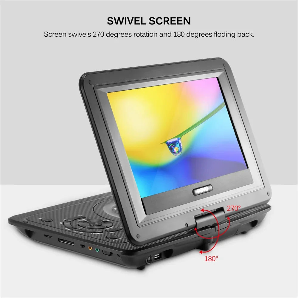 2025 Inches Portable DVD Player Region-free EVD Player USB Port 270 Degree Rotation Swivel Screen EVD Player Lecteur DVD New
