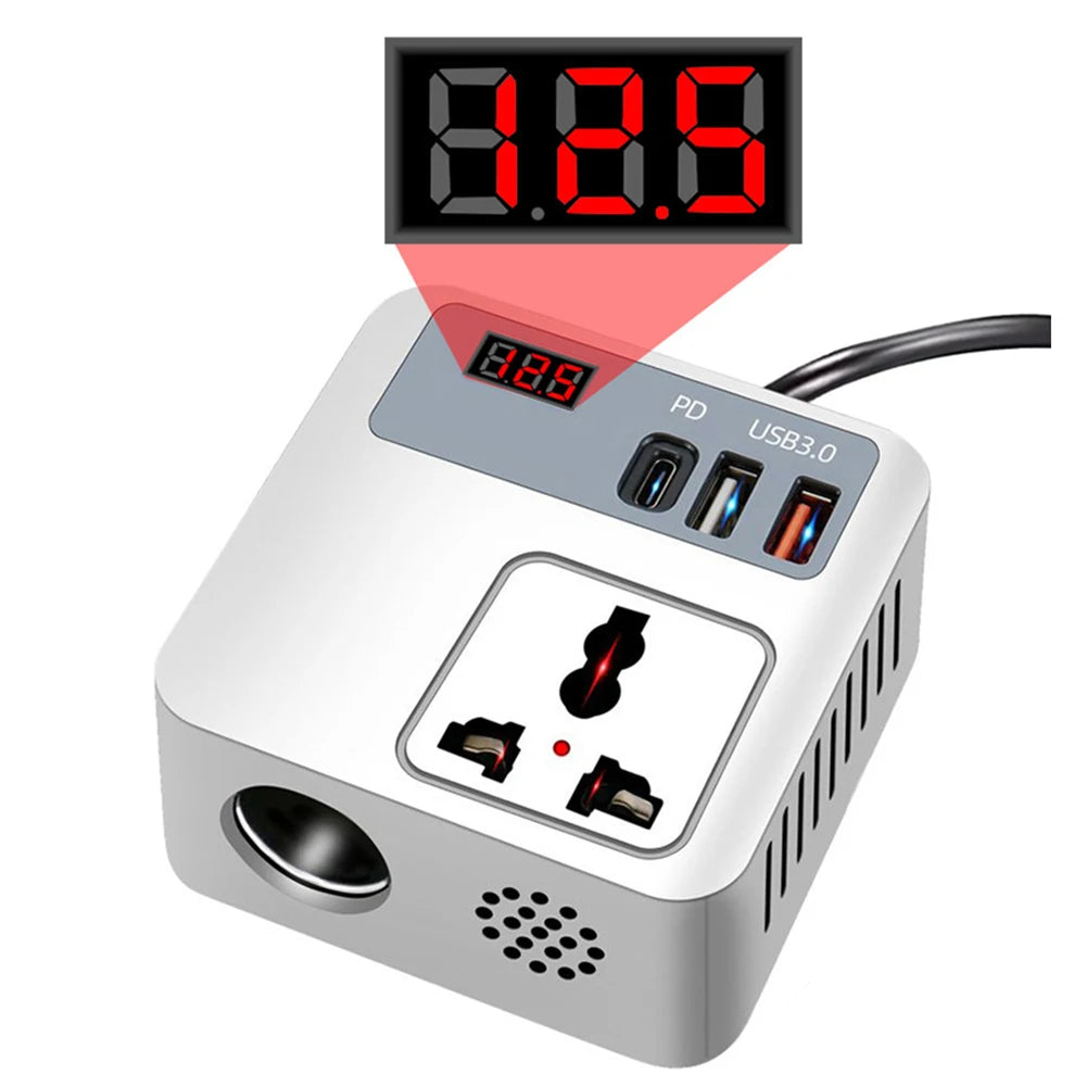 12v To 220v Car Adapter Car Charger 220V Adapter White, Black 12V Inverter 100W Power 12V To 220V Output Travel Charging
