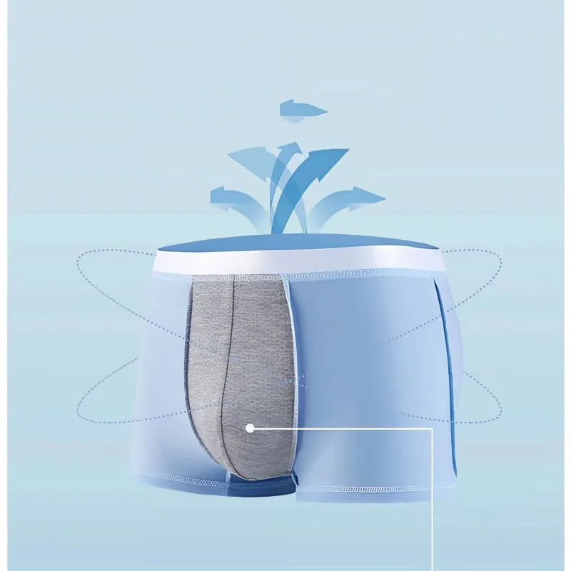 4Pcs/Lot Men Boxers  Ice Silk Man Boxers Boxer Graphene Men Underpants Breathable Men's Panties Ultrathin Underpanties Summer