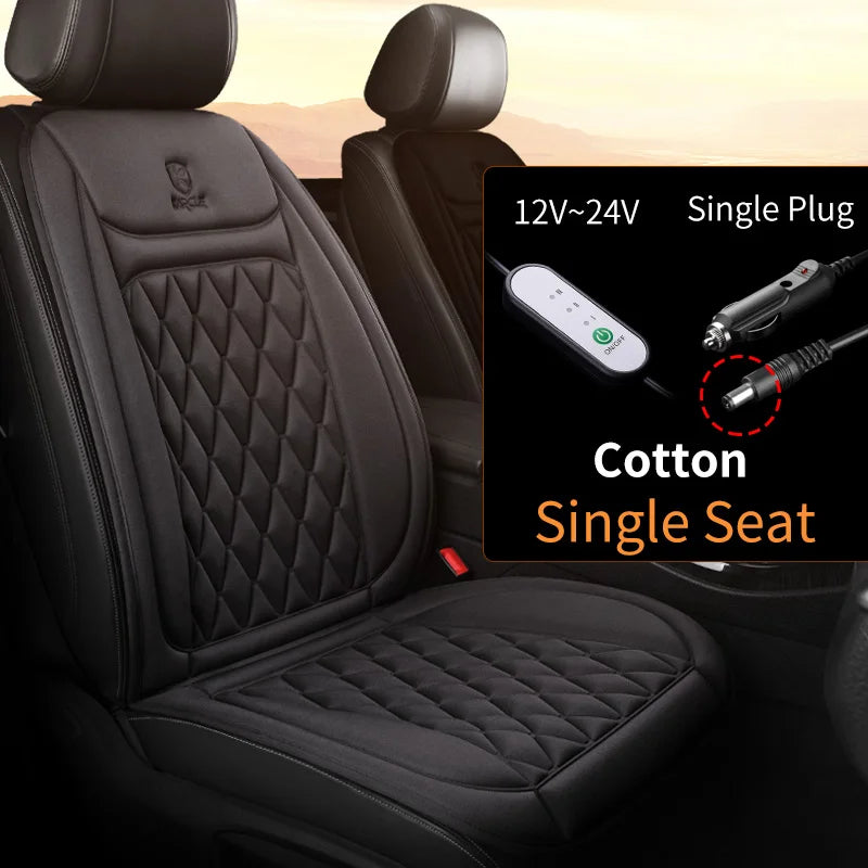 New Heated Car Seat Cover 12-24v Fast Car Seat Heater Cloth/Flannel Heated Car Seat Protector 25W Seat Heating Cover Car Seat