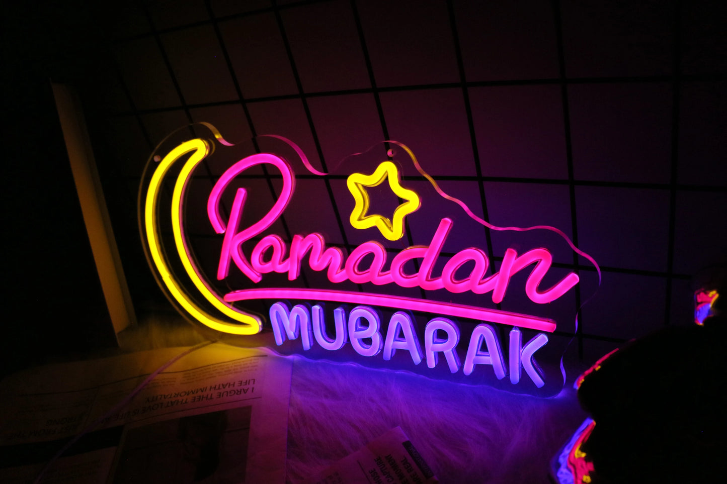 UponRay Ramadan Decorations Neon Sign for Home Ramadan Mubarak Decor Neon Sign, Home Bedroom Decoration