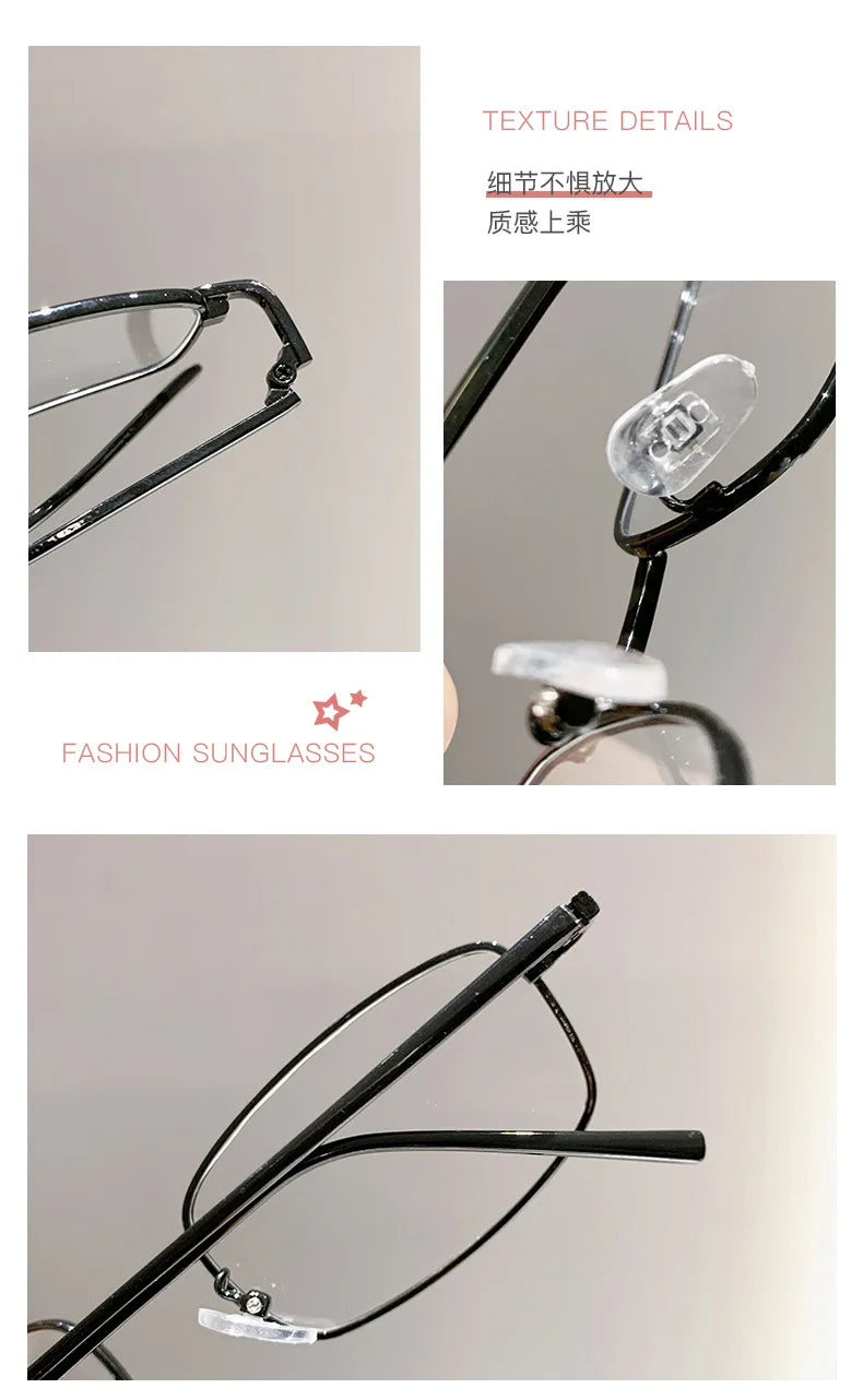 Intelligent Photochromic Myopia Glasses Women Retro Trendy Minus Sight Sunglasses 2 in 1 Farsighted Eyewear Diopter Prescription