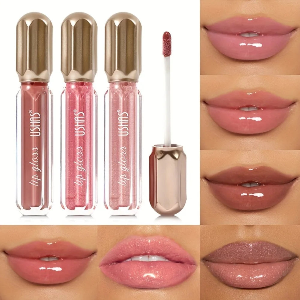 Mirror Pearl Lip Gloss Waterproof Long Lasting Moisturizing Lipstick Shine Glitter Lip Glaze Women Non Stick Cup Lip Tint Makeup