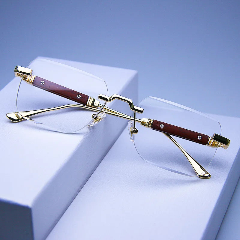 Rimless Sunglasses Rectangle Fashion Popular Women Men Shades New Square Sun Glasses For Female Male Summer Traveling Oculos