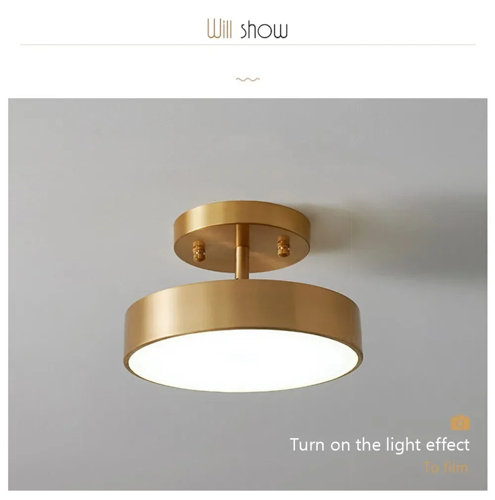 Modern LED Ceiling Light Aisle Lighting Lamps Corridor Stairs Balcony Corner Round Black Copper LED Home Decor Fixtures Lustre