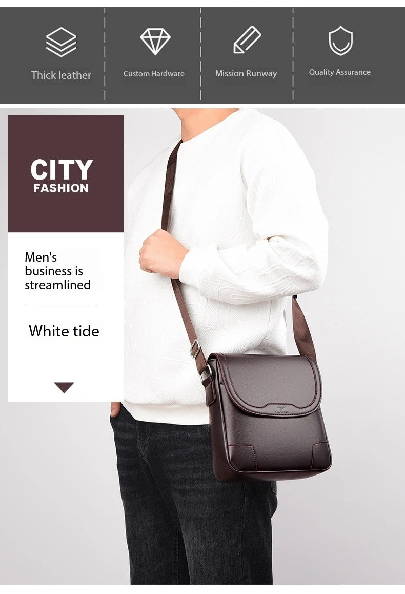 Luxury Brand Men Leather Shoulder Bags Waterproof Business Handbag Travel Tote Crossbody Cross Body Messenger Bag Pack For Male
