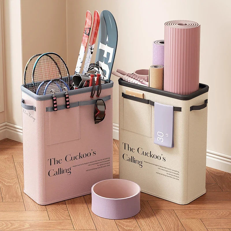 Foldable Fabric Storage Basket Yoga Storage Box Sundries Yoga Mat Organizing Home Sports Equipment Storage