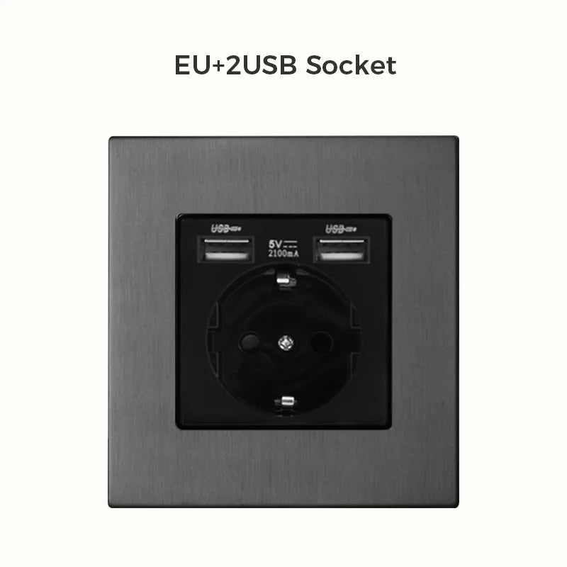 Avoir Wall Push Button Switch Y Type On Off Rocker Switches 2Way Power Scoket Gray Europe UK Electric Outlets Home Improvements