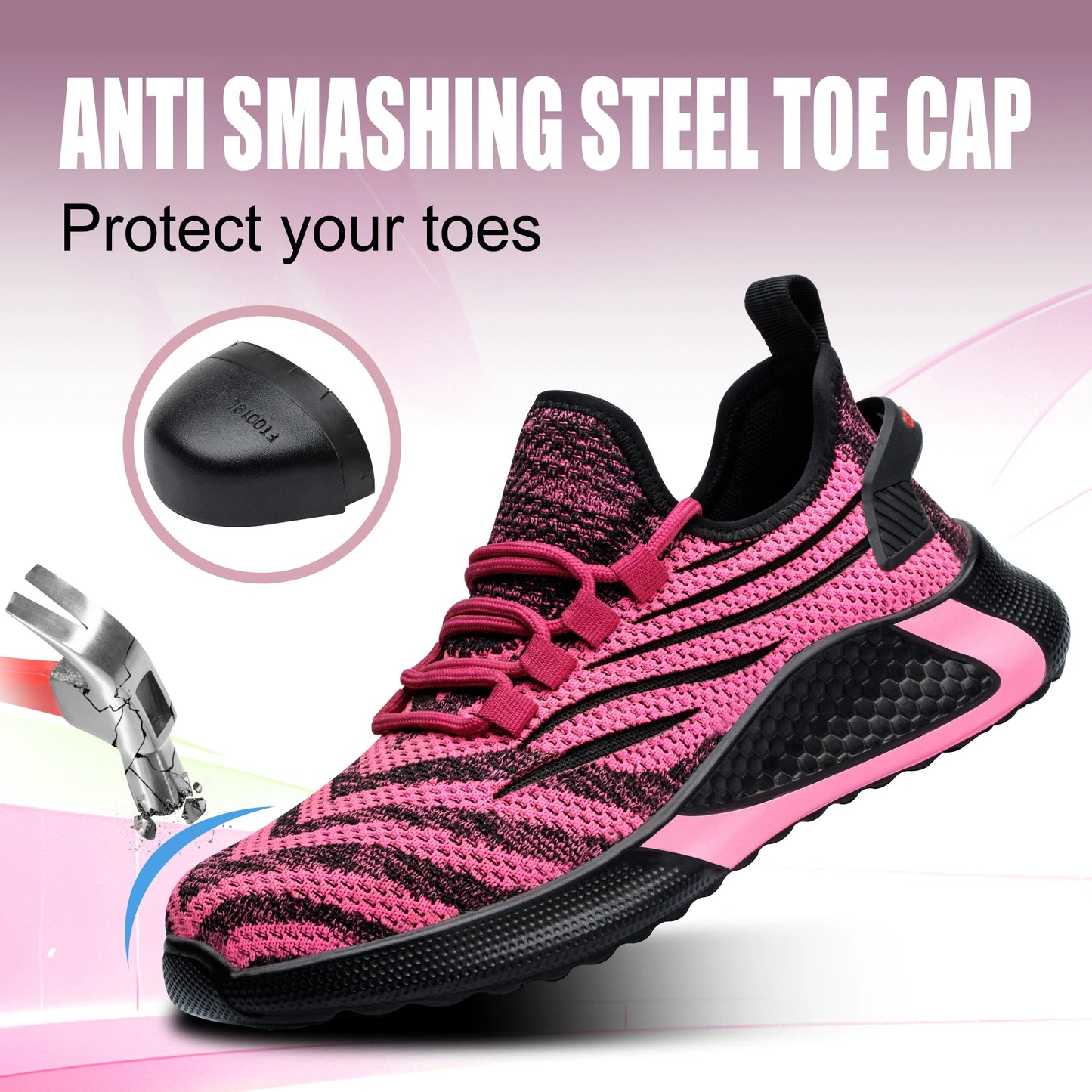 Summer Safety Shoes Mesh Work Shoes Lightweight Safety Sneaker For Men Breathable Protective Work Sneakers Steel Toe Shoes Man