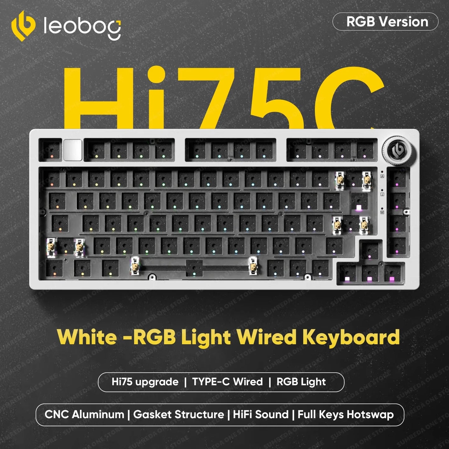 Leobog Hi75C Hi75 Hi75C Pro Aluminum Wireless Custom Mechanical Keyboard Kit Gaming Bluetooth 2.4G Wired Hotswap Gamer Keyboard