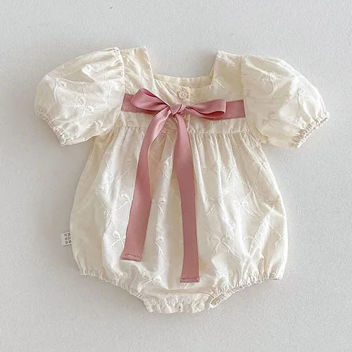 2025 New Summer Infant Baby Girls Bodysuits+Hat Sleeveless Cotton Flower Print Toddler Baby Girls Jumpsuit 0-24M Baby Clothing