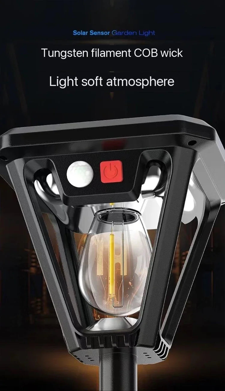 2IN1 Outdoor Solar Camping Wall Lamps Lawn Lamps Floor Lamp LED Induction Lamps Garden Landscape Lamps Decorative Tungsten Lamp