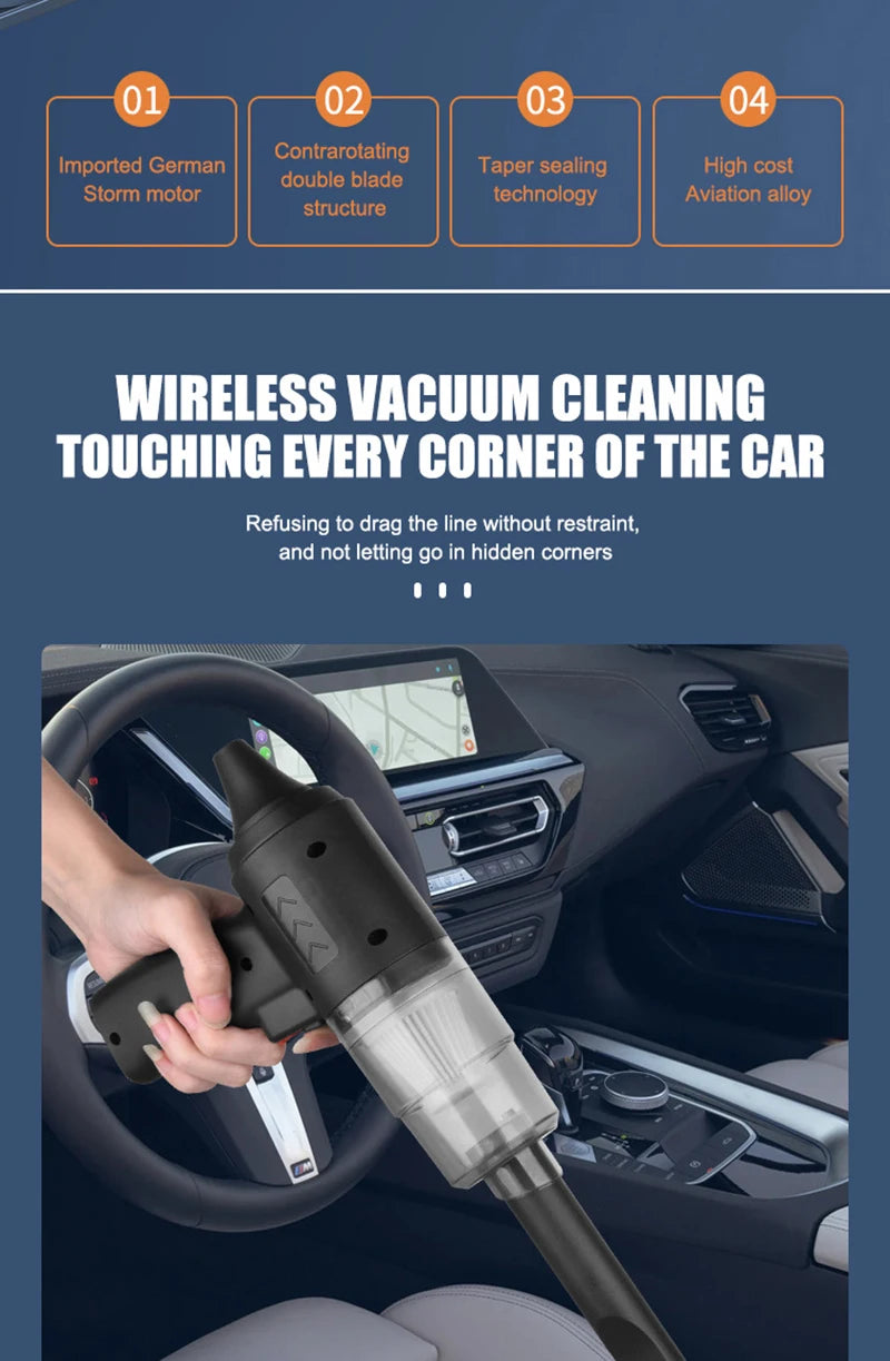 XIAOMI 2900000pa Car Wireless Vacuum Cleaner 120w 3-in-1 Portable Handheld For Home Rechargeable Auto Cordless Cleaner 2025