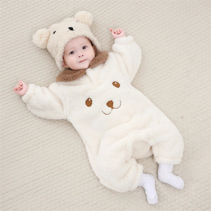 Newborn Baby Bodysuit New Autumn Winter Infant Jacket for Boy Flannel Onesies for Girls Soft Bebe Romper Baby Clothes 0-12 Month