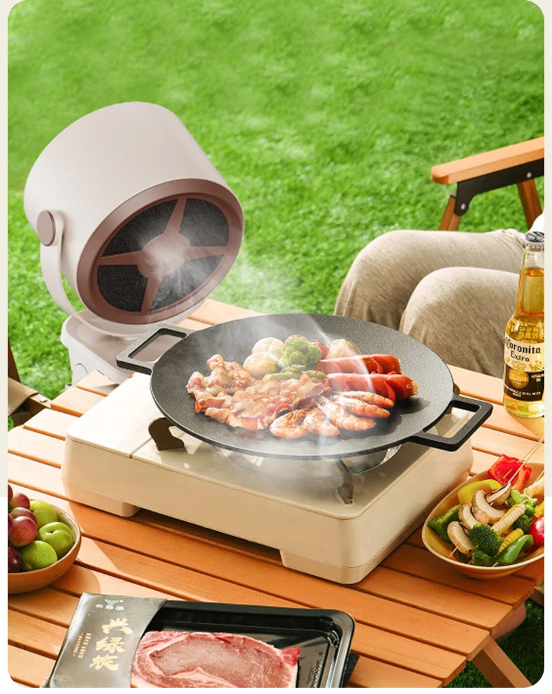 Electric Desktop Range Hood USB Adjustable Angle Portable Mini High Suction Power Exhaust Fan for BBQ Hot Pot Kitchen Appliance