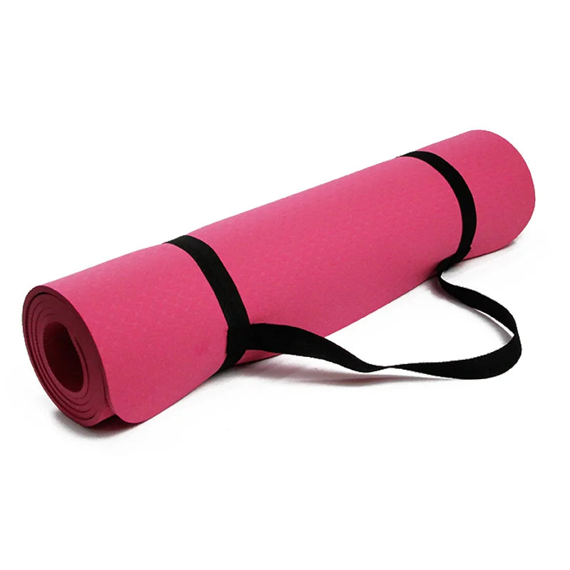 TPE Yoga Mat 173*57cm Eco-friendly Non-Slip Exercise & Fitness Mat for Men&Women with Carrying Strap, Home Workout Mat for Yoga