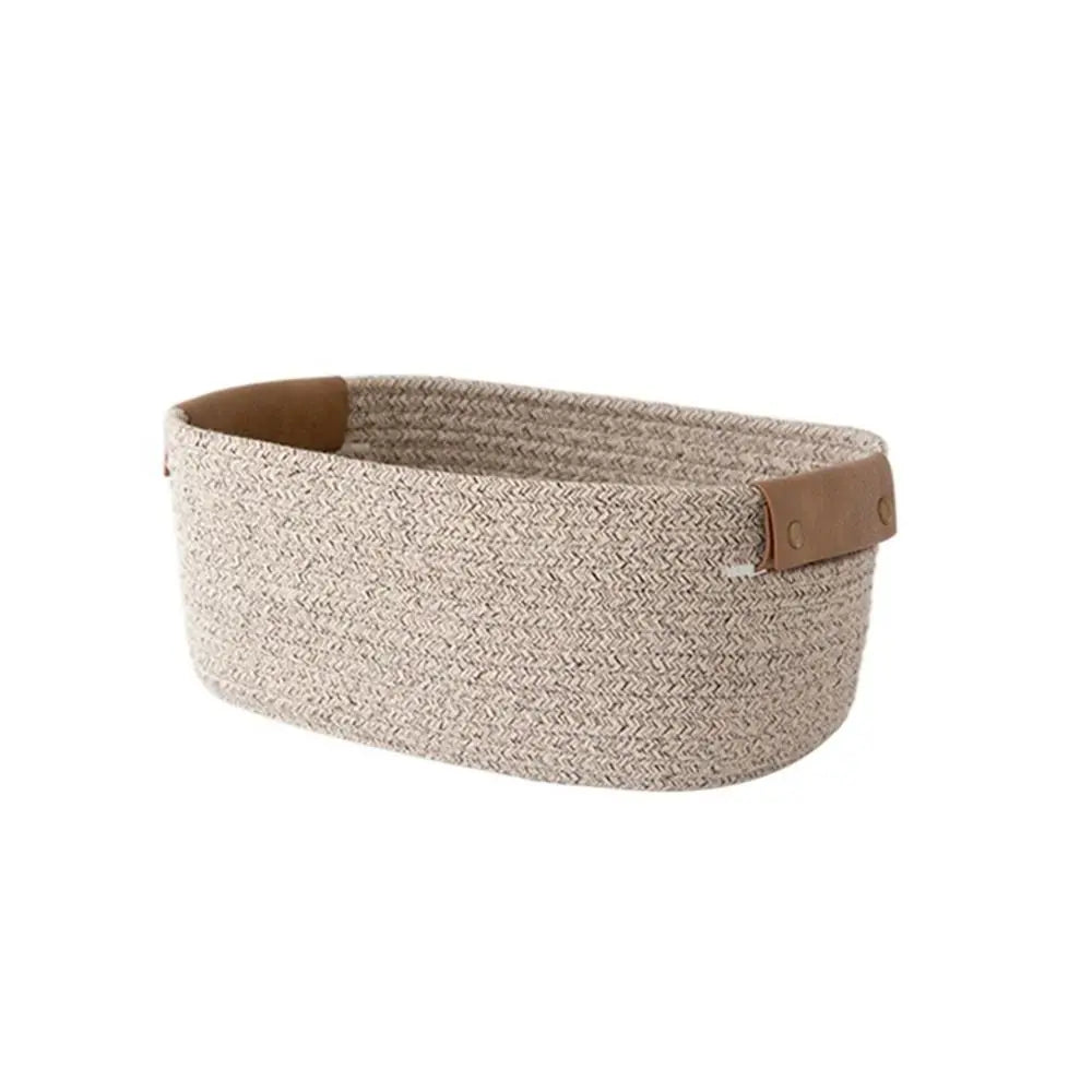 Woven Storage Basket Cotton Rope Storage Baskets Key Basket Desk Organizer Home Storage Box Foldable Organizer Box Home Decor