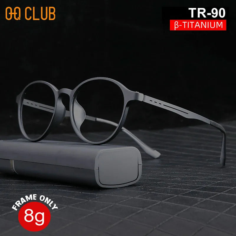 O-Q CLUB Ultra-light Reading Glasses Woman Optical Classic Round TR90 Titanium Legs Lunette Pour Femme Original Women Sunglasses