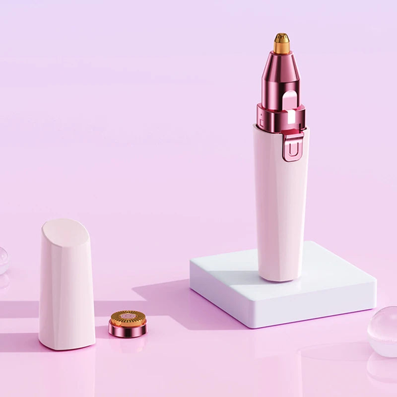 2 IN 1 Rechargeable Epilator Electric Eyebrow Trimmer Female Body Facial Lipstick Shape Hair Removal Mini Painless Razor Shaver