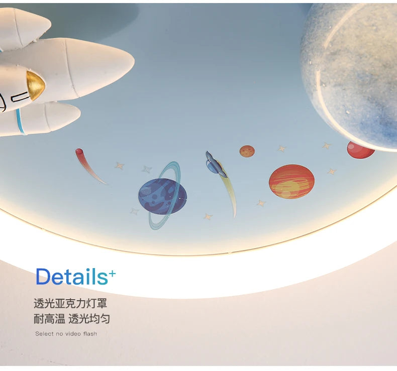 Modern Kids Room Ceiling Fan Light Cartoon Moon Astronaut Ceiling Lamp Boy Girl Bedroom Nursery Study Chandelier Ceiling Lights