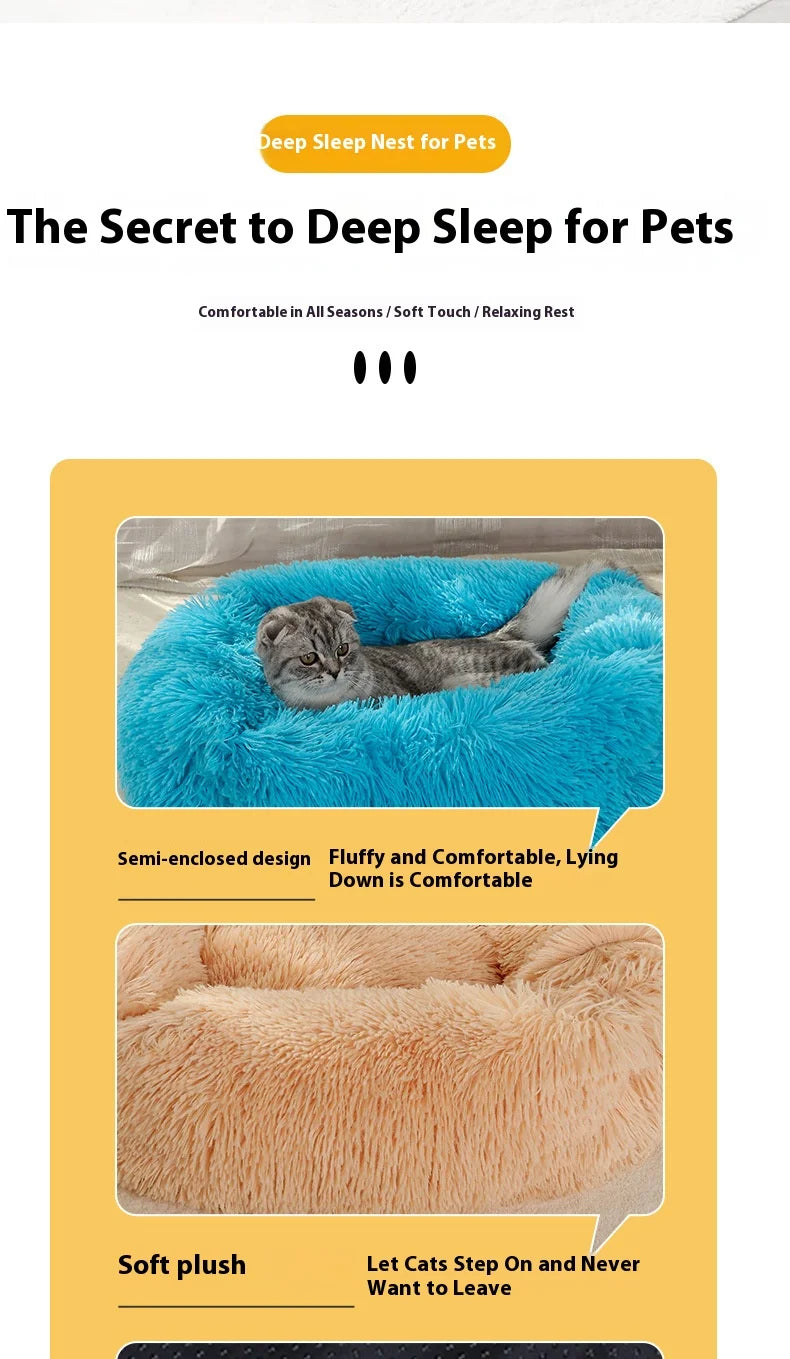 Square plush pet bed, provides warmth in winter, suitable for cats and dogs, can be used as a mattress, pet supplies