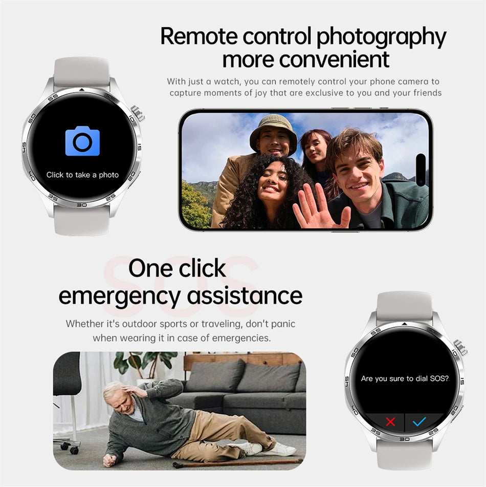 2025 New Mens Smart Watch 360 * 360 Bluetooth Call Smartwatch AMOLED Screen GPS Smart Watches NFC Waterproof Smart Watch for Men