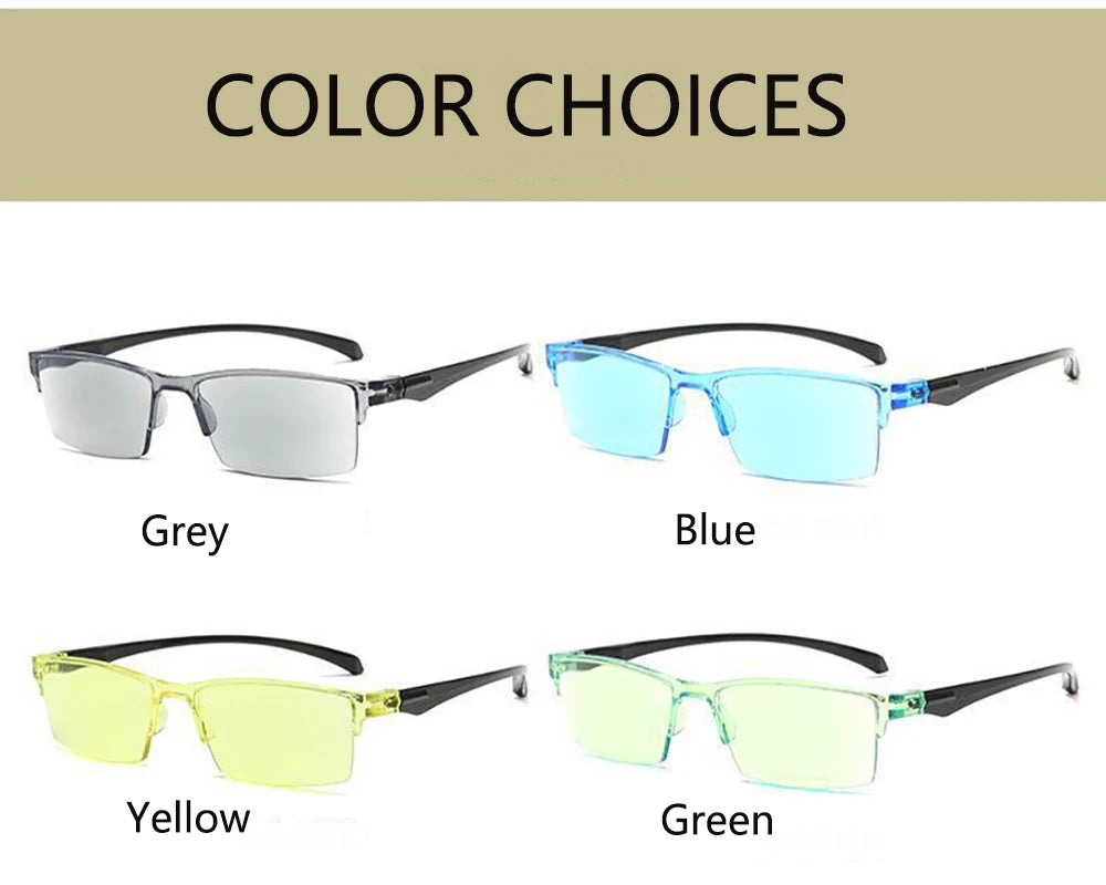 Intelligent Zoom Frameless Reading Glasses Fashion Presbyopia Glasses Hyperopia Glasses Unisex Anti-reflective Computer Eyeglass