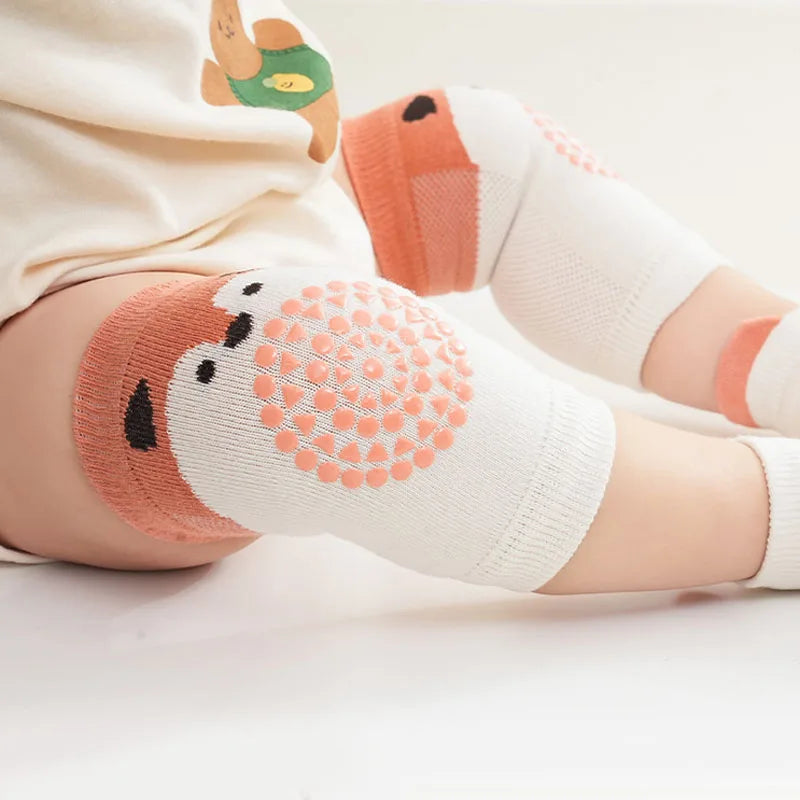 1 Set Socks and Kneepads Baby Non-Slip Socks Cute Cartoon Pattern Children Boys Girls Kids Toddler Floor Socks Kneepads