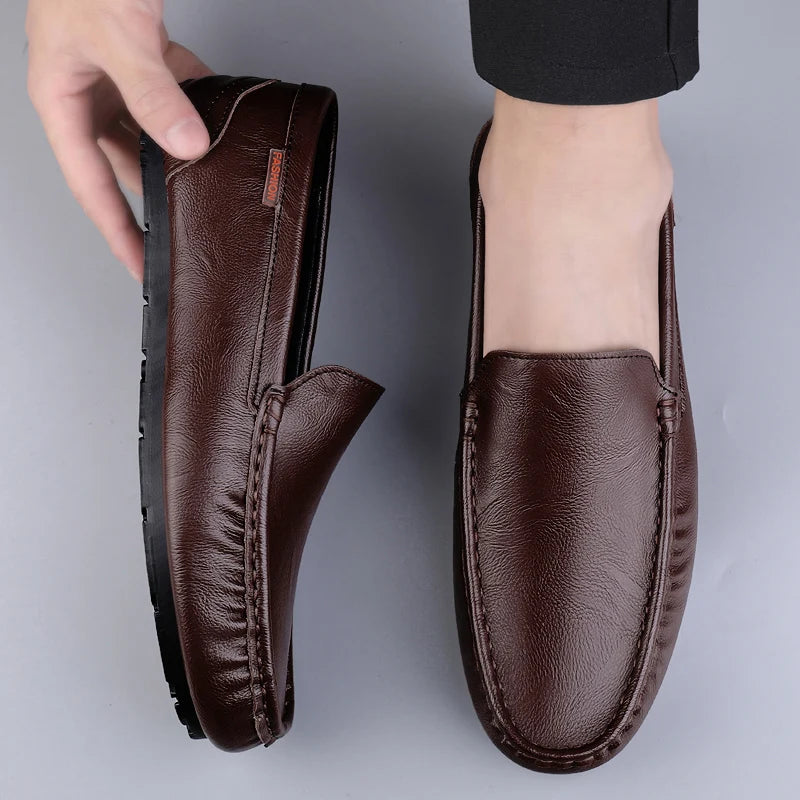 Genuine Leather Men Casual Shoes Luxury Brand Mens Loafers Moccasins Breathable Slip on Italian Driving Shoes Chaussure Homme