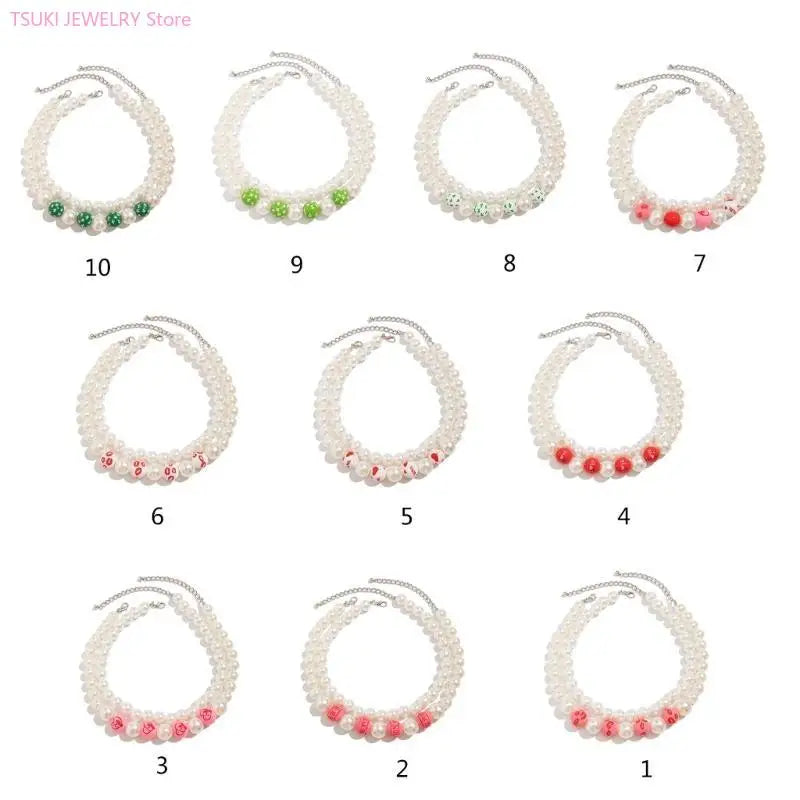 62KE Elegant Wedding Bridal Party Jewelry Adornment Beautiful Beaded Necklace Jewelry