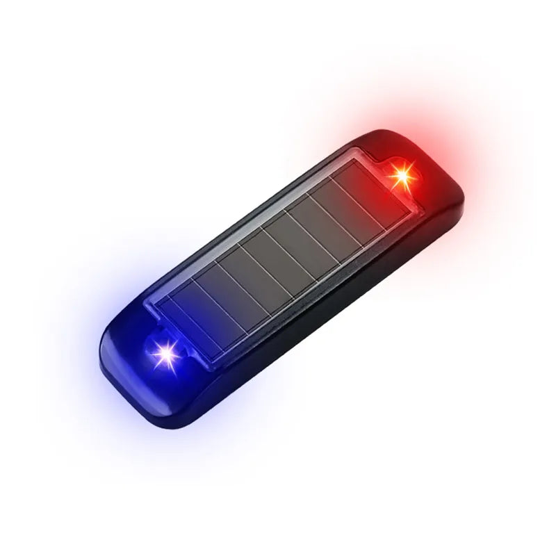 1PC Solar Powered Warning Light Anti-Theft Alarm LED Light Flashing Indicator Strobe Red Blue LED Lamp for Car Motorcycles Bike