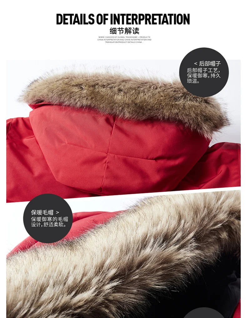 -30 C FIT Plus Thick Velvet Down & Parka coat 6XL 7XL 8XL  winter jacket men waterproof windproof chaquetas hombre