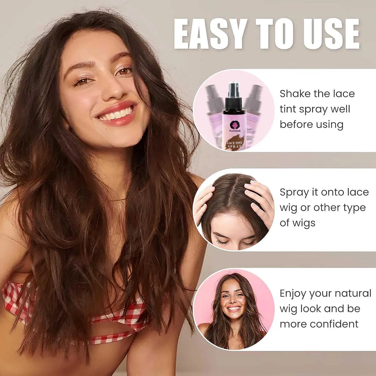 Lace Tint Spray For Wigs,Waterproof Lace Tint Melting Mousse Spray Concealer For Lace Closure Front Wigs Toupees Edge Control