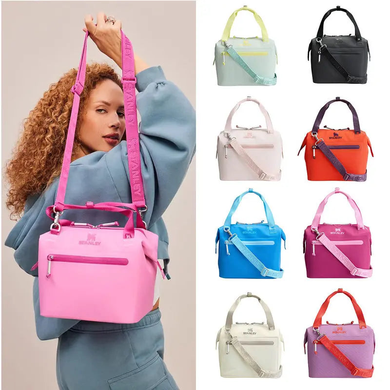 Mini Cooler Lunch Bag Waterproof Insulated Crossbody Bag Fits 40oz Tumbler For Outdoor Camping Picnic Work