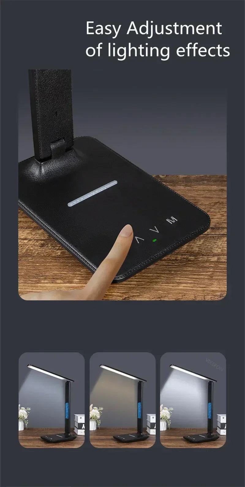 LED Desk Lamp with Wireless Charger USB Charging Port Adjustable Foldable Table Lamp Dimmable Lighting Office Lamp Adapter