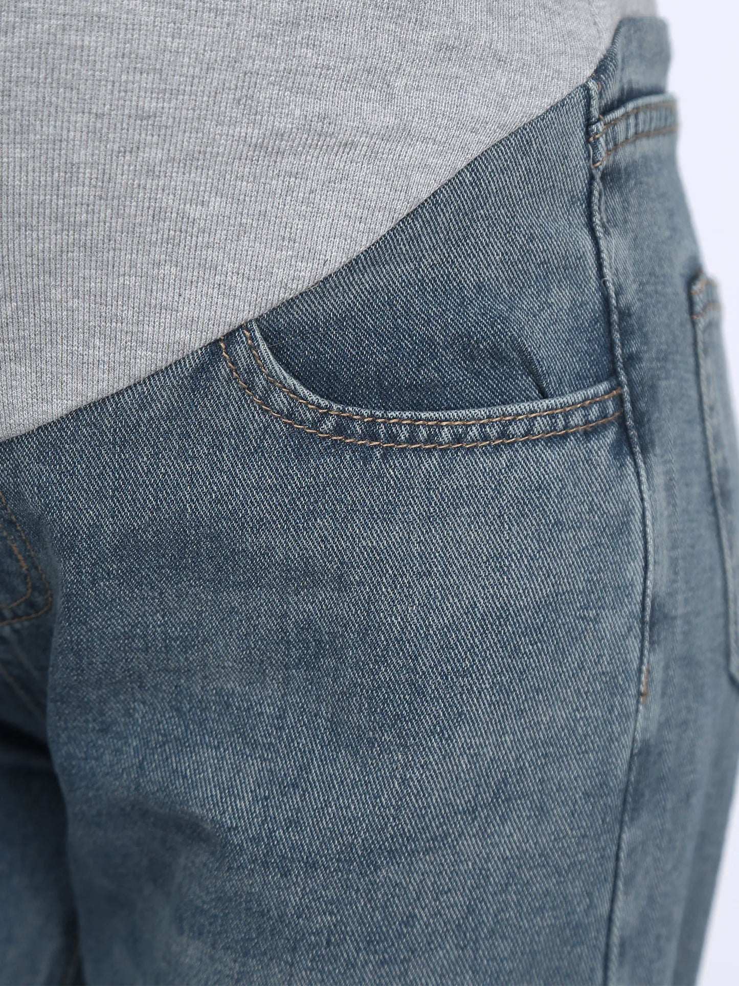 Pregnant Women Fashion Casual Wide-Leg Jeans Adjustable High Waist Belly Support Denim Pants Maternity Clothing for Daily Party