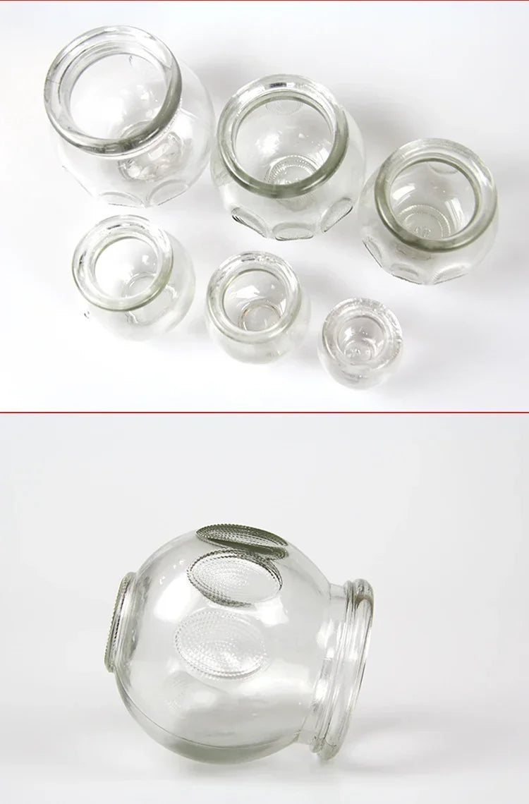 6/8/12pcs Thick Glass Cupping Beauty Can Chinese Traditional Healthcare Cupping Body Points Massage GuaSha Therapy gift fire rod