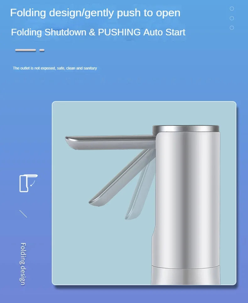 Electric Water Gallon Bottle Pump Automatic Water Dispenser Pump 19 Liters Foldable Desktop Water Bottle Pump USB Rechargeable