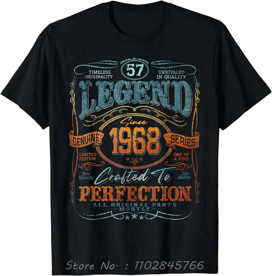 Legends Born In 1968 Oversized T-shirt Bday Men's Clothing On Demand Cotton Tshirt Ropa Hombre Fashion Fitness T Shirt Tops