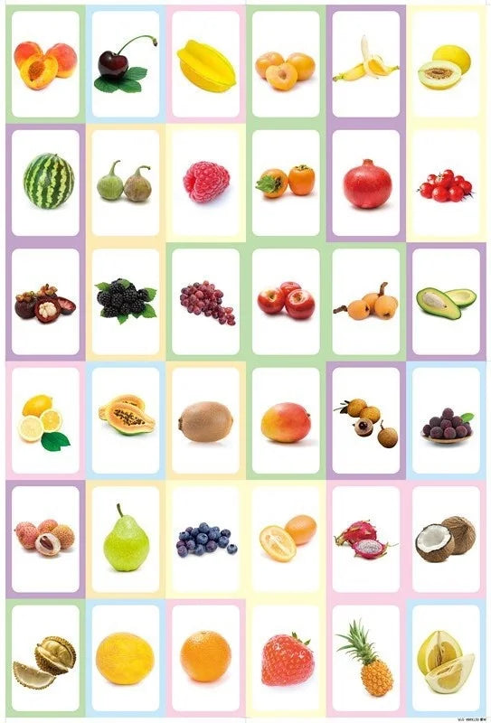 36Pcs Kids Cognition Card Shape Animal Color Teaching Baby English Learning Word Card Education Toys Montessori Material Gift